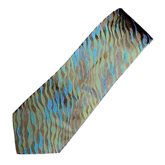 Black and blue ripple effect silk tie - Take 6 - Picture 3 of 7